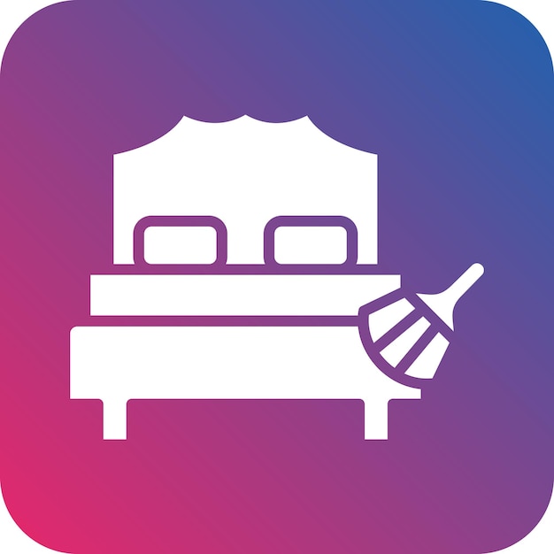 Estilo del icono de limpieza del colchón de diseño vectorial