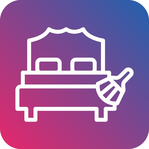 Estilo del icono de limpieza del colchón de diseño vectorial