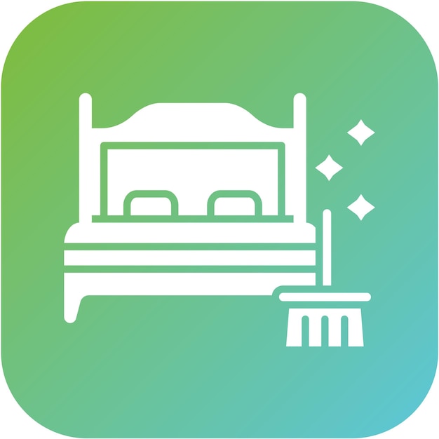 Estilo del icono de limpieza del colchón de diseño vectorial