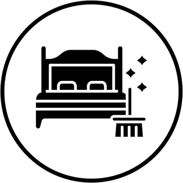 Estilo del icono de limpieza del colchón de diseño vectorial