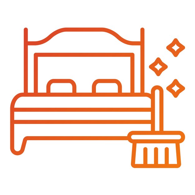 Estilo del icono de limpieza del colchón de diseño vectorial
