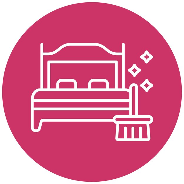 Estilo del icono de limpieza del colchón de diseño vectorial