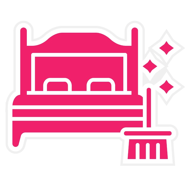 Estilo del icono de limpieza del colchón de diseño vectorial
