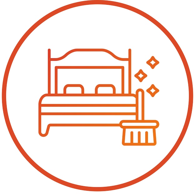Estilo del icono de limpieza del colchón de diseño vectorial
