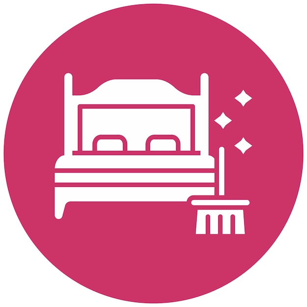 Estilo del icono de limpieza del colchón de diseño vectorial