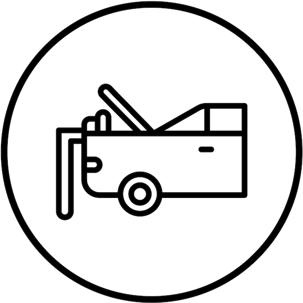 Estilo del icono de limpieza del maletero del coche de diseño vectorial