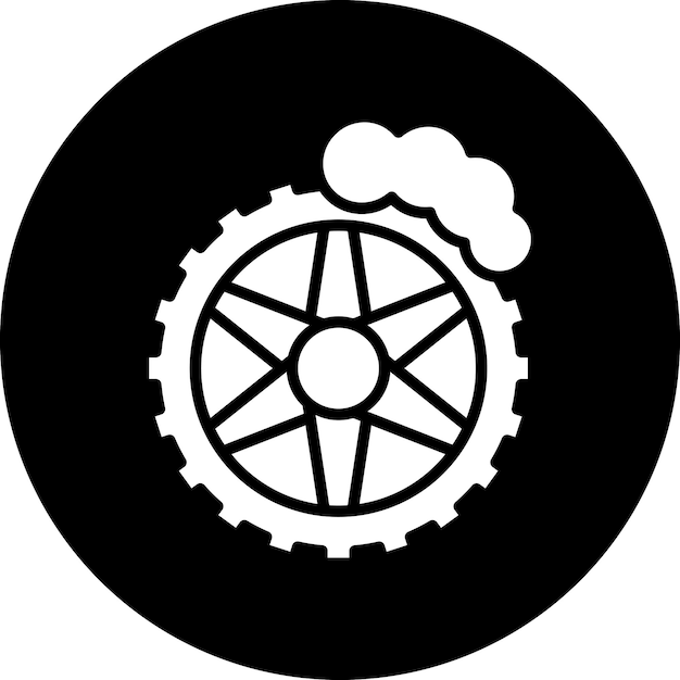 Estilo del icono de limpieza de neumáticos de diseño vectorial