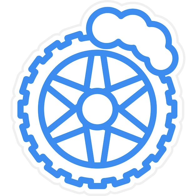 Estilo del icono de limpieza de neumáticos de diseño vectorial