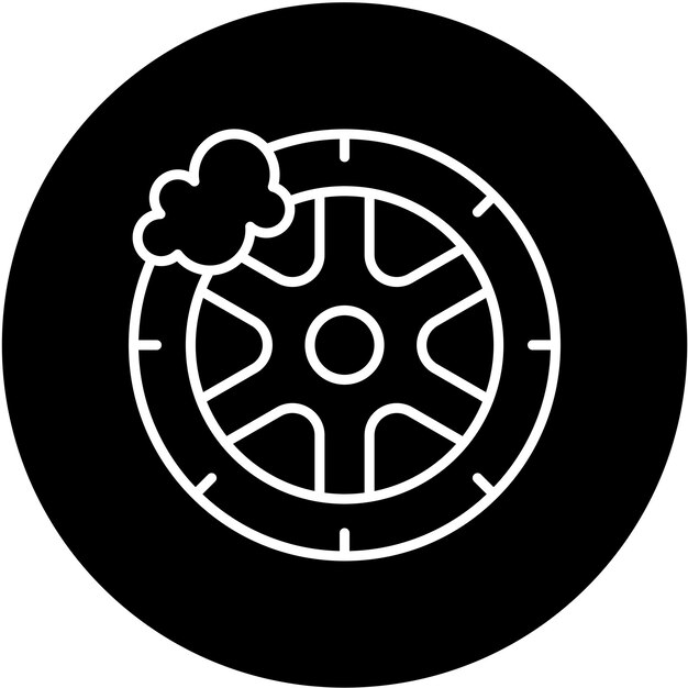 Estilo del icono de limpieza de neumáticos de diseño vectorial