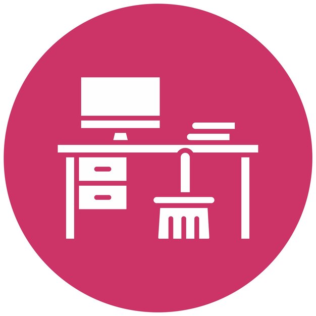 Estilo de icono de limpieza de oficina de diseño vectorial