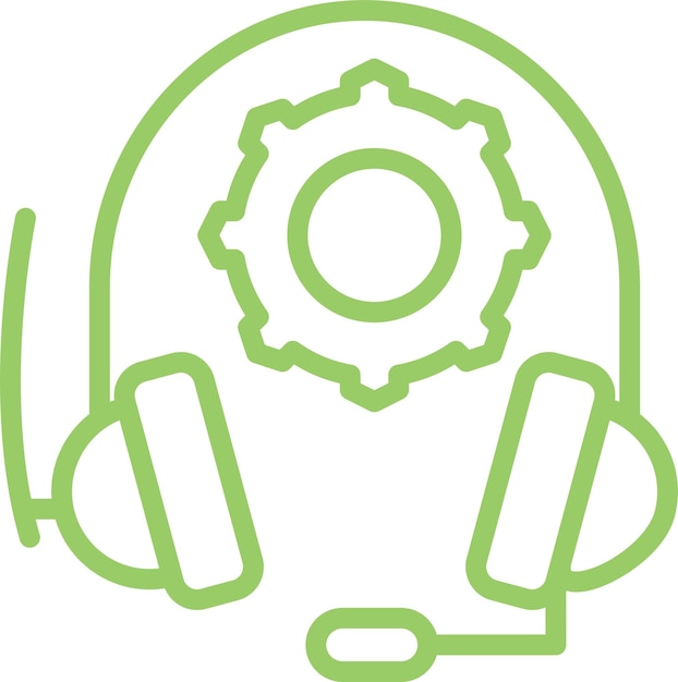 Estilo del icono de la línea de asistencia al diseño vectorial