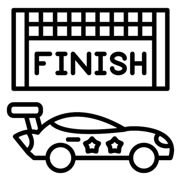 Estilo del icono de la línea de finalización del diseño vectorial