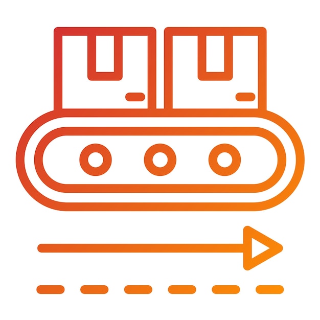 Estilo del icono de la línea de producción de diseño vectorial