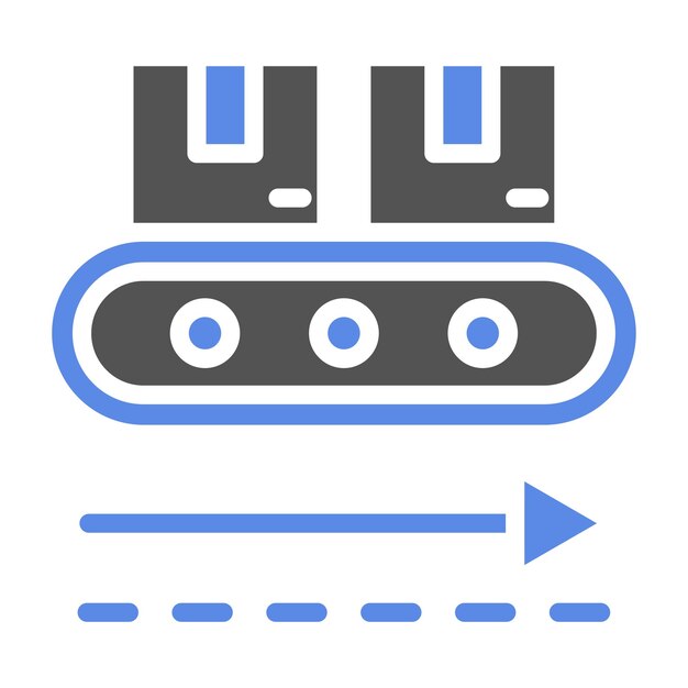Estilo del icono de la línea de producción de diseño vectorial