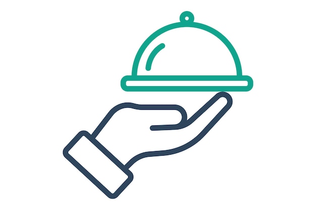 Estilo del icono de la línea de servicio de la habitación