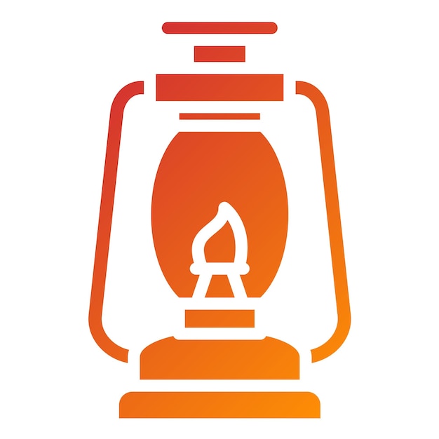 Estilo del icono de la linterna de diseño vectorial