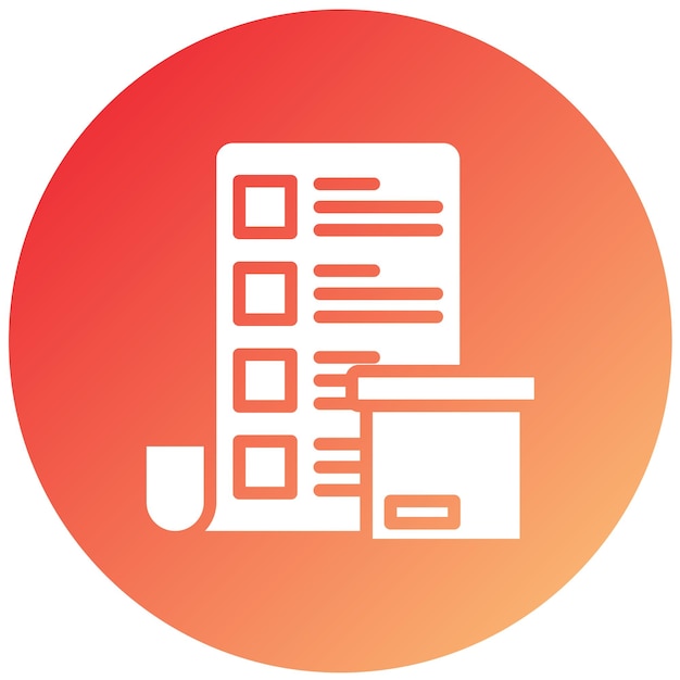 Estilo del icono de la lista de la caja de diseño vectorial