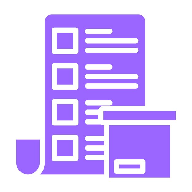 Estilo del icono de la lista de la caja de diseño vectorial