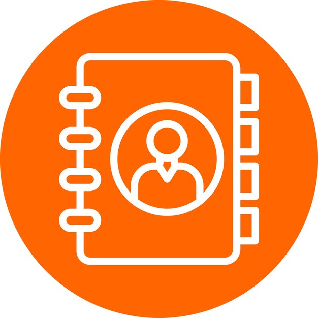 Estilo del icono de la lista de contactos de diseño vectorial