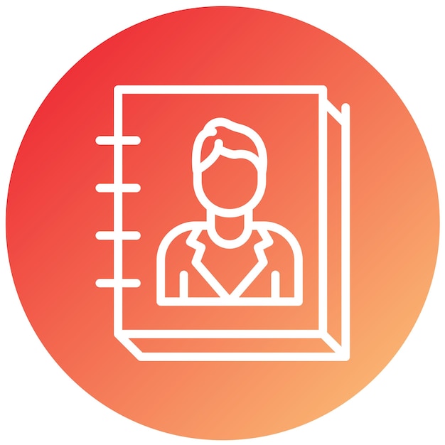 Estilo del icono de la lista de contactos de diseño vectorial