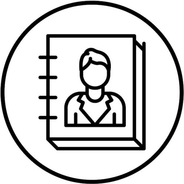 Estilo del icono de la lista de contactos de diseño vectorial