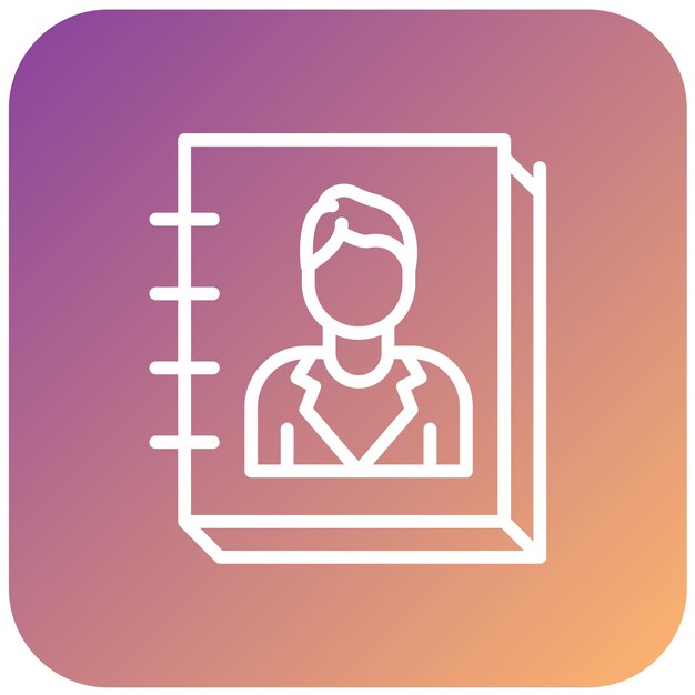 Estilo del icono de la lista de contactos de diseño vectorial