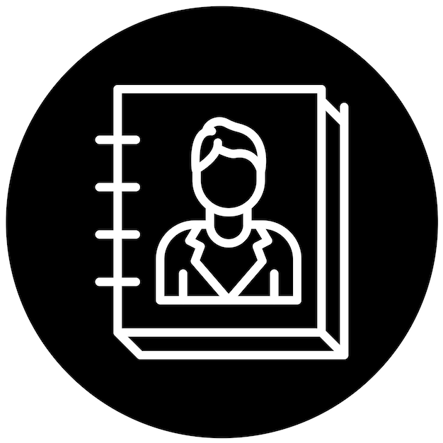 Estilo del icono de la lista de contactos de diseño vectorial