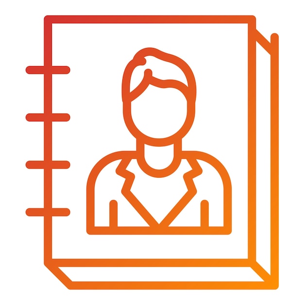 Estilo del icono de la lista de contactos de diseño vectorial