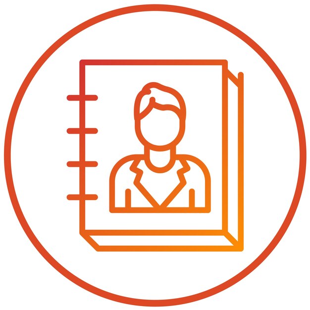 Estilo del icono de la lista de contactos de diseño vectorial