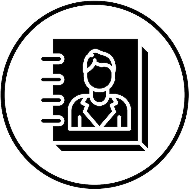 Estilo del icono de la lista de contactos de diseño vectorial