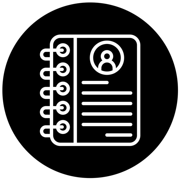 Estilo del icono de la lista de contactos de diseño vectorial