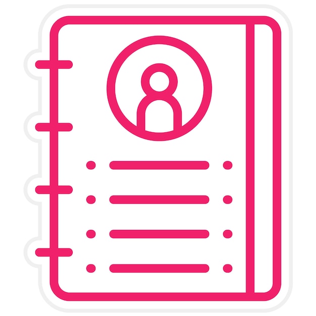Estilo del icono de la lista de contactos de diseño vectorial