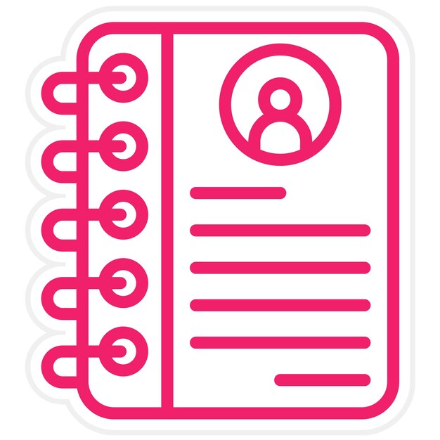 Estilo del icono de la lista de contactos de diseño vectorial
