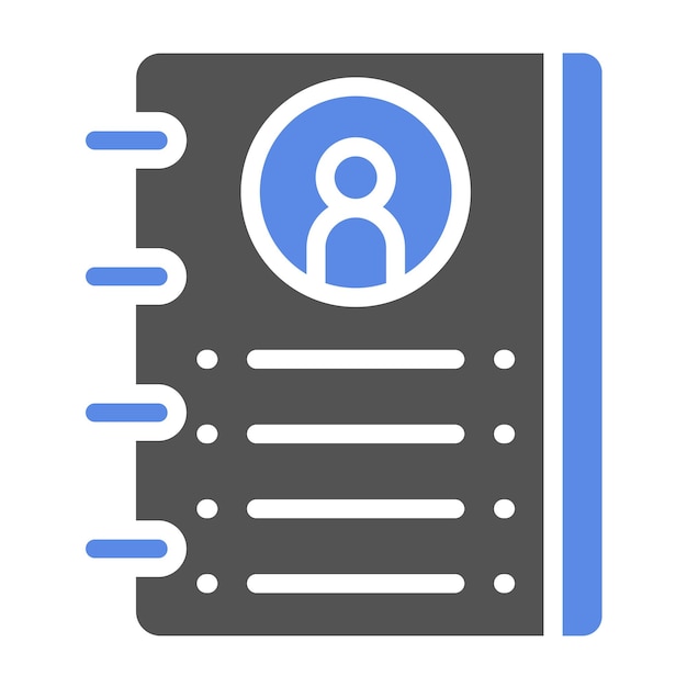 Estilo del icono de la lista de contactos de diseño vectorial