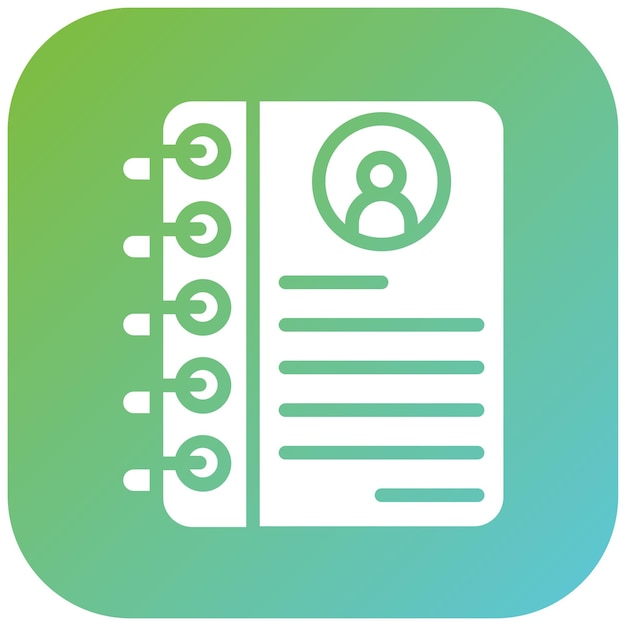 Estilo del icono de la lista de contactos de diseño vectorial