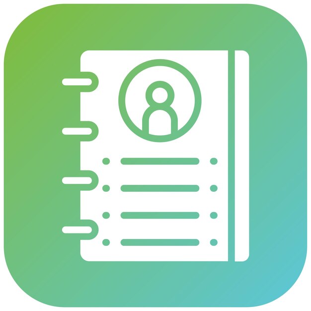 Estilo del icono de la lista de contactos de diseño vectorial