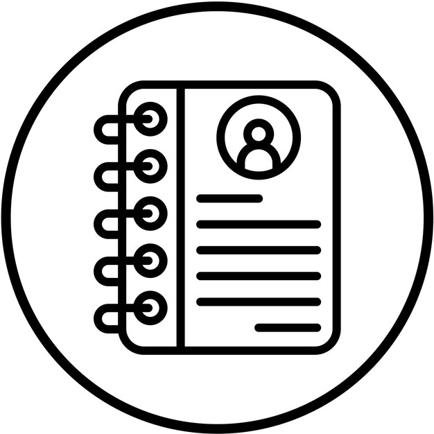 Estilo del icono de la lista de contactos de diseño vectorial