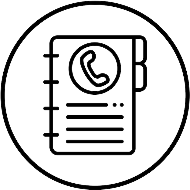 Estilo del icono de la lista de contactos de diseño vectorial