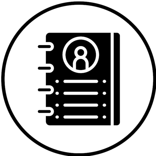 Estilo del icono de la lista de contactos de diseño vectorial