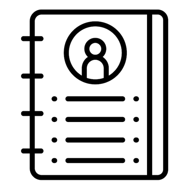 Estilo del icono de la lista de contactos de diseño vectorial