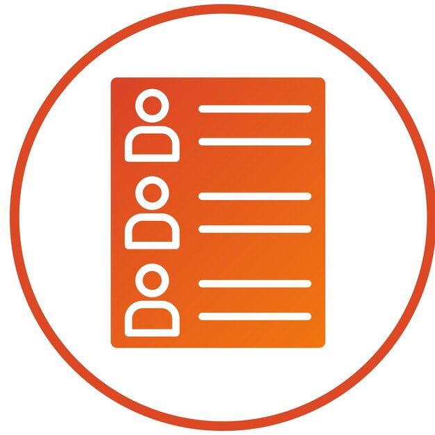 Estilo del icono de la lista de contactos de diseño vectorial