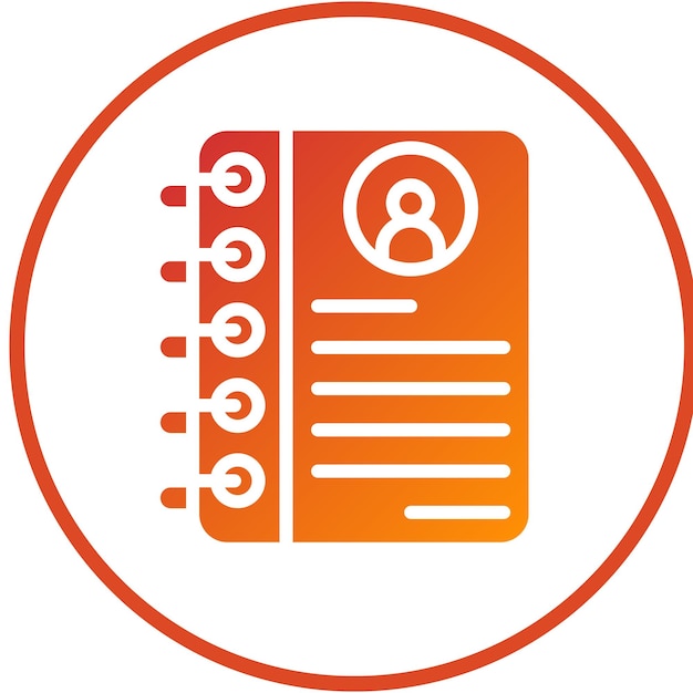 Estilo del icono de la lista de contactos de diseño vectorial