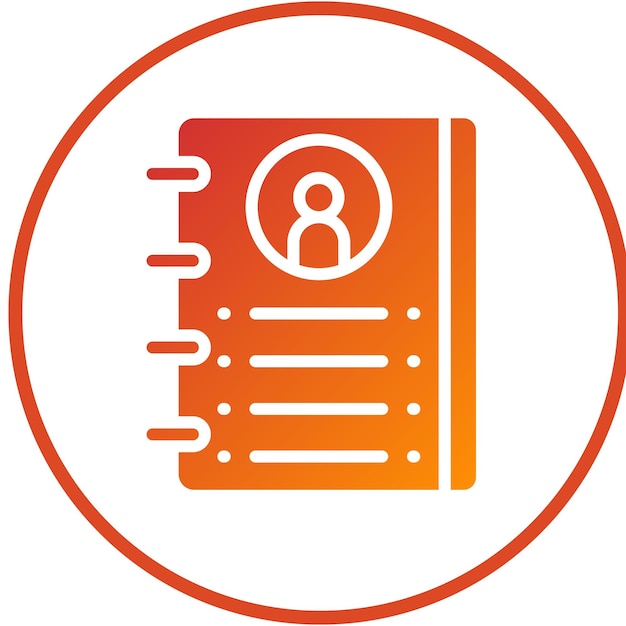 Estilo del icono de la lista de contactos de diseño vectorial