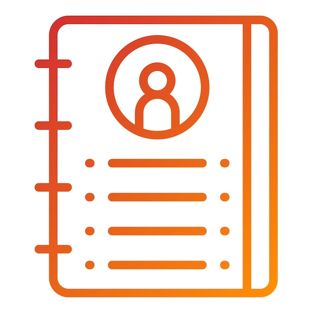 Estilo del icono de la lista de contactos de diseño vectorial