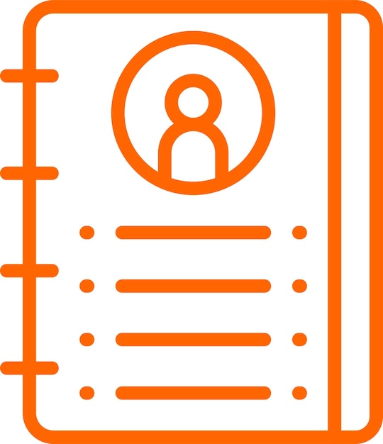 Estilo del icono de la lista de contactos de diseño vectorial