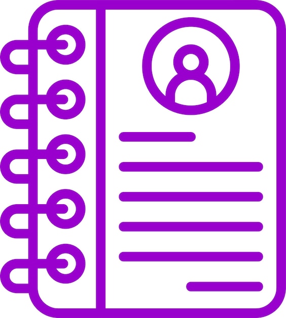 Estilo del icono de la lista de contactos de diseño vectorial