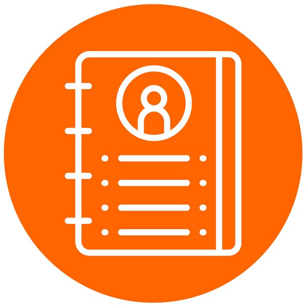Estilo del icono de la lista de contactos de diseño vectorial