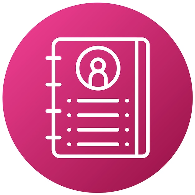 Estilo del icono de la lista de contactos de diseño vectorial