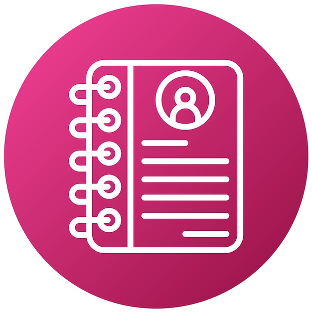 Estilo del icono de la lista de contactos de diseño vectorial
