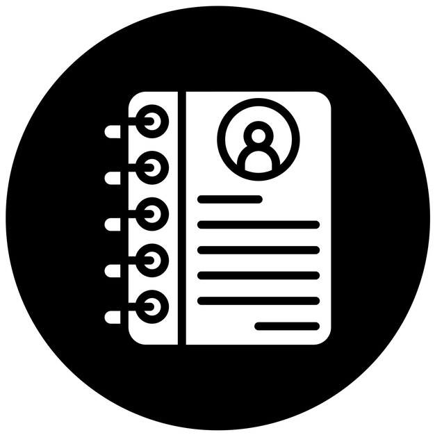 Estilo del icono de la lista de contactos de diseño vectorial